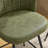 27.2" Upholstered Bar & Counter Stool with Back, 360° Swivel Faux Leather Stools, Olive Green-1283019565