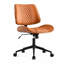 Chaise de bureau moderne capitonnée à hauteur réglable, style milieu du siècle, sans accoudoirs, en similicuir, structure en bois courbé, marron-1285770510