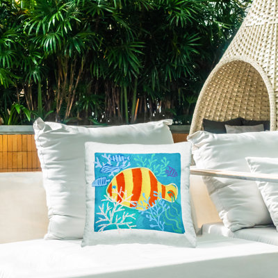 Housse et insert de coussin décoratif carré en polyester pour l'intérieur et l'extérieur
