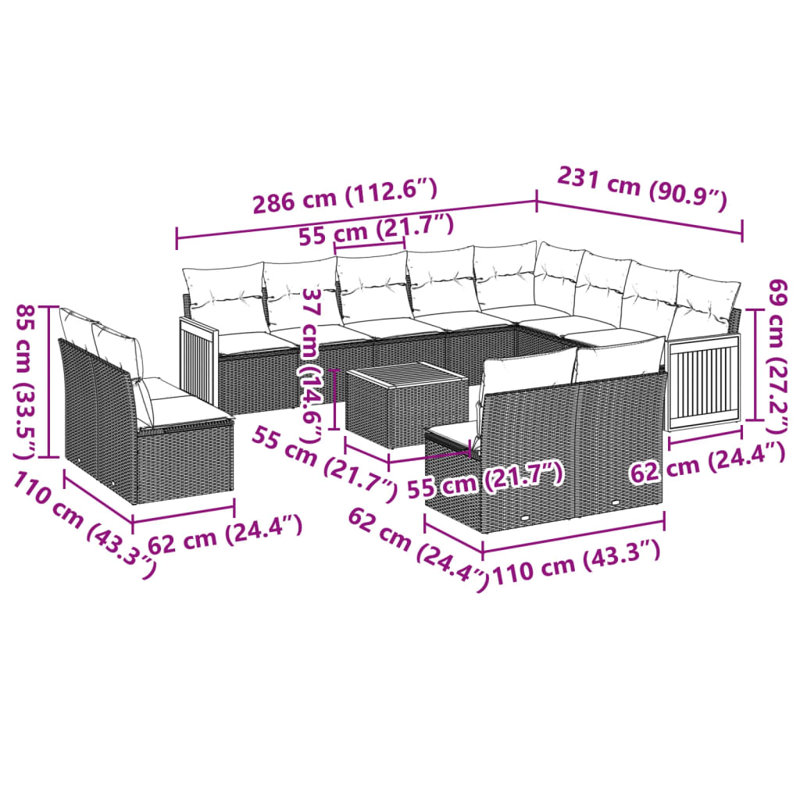 Vidaxl Garden Sofa Set