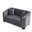 Ensemble de canapés compressibles, Chesterfield 5 places en velours gris pour la maison