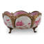 Porcelain Scalloped Basin With Bronze Ormolu Pink Willow