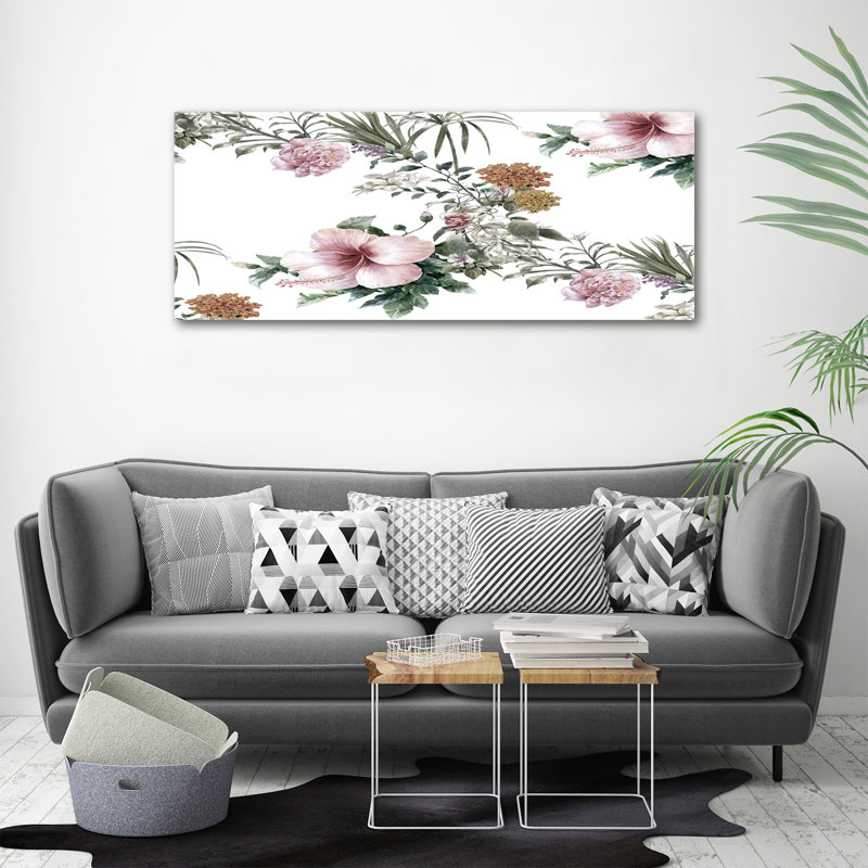 Floral Pattern - Wrapped Canvas Print, Canvas, 50cm H x 125cm W