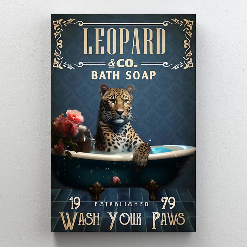 Impression sur toile, "Leopard", H 36 po x l 24 po x P 1,25 po