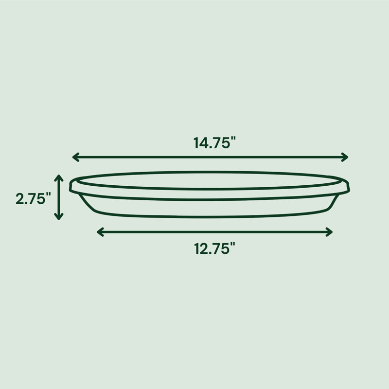 Plateau traditionnel / intérieur en plastique pour soucoupe, H 2,75 po x l 14,75 po x P 14,75 po, Terre cuite