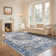 Machine Washable Non-Slip Oriental Blue/Beige Area Rug
