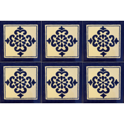 4,2 po x 4,2 po 9 pièces TalaMex Anita carrelage mexicain fait à la main dosseret Talavera mosaïque