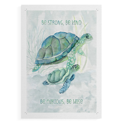 «Turtle Family I», impression sur toile seulement - non encadrée
