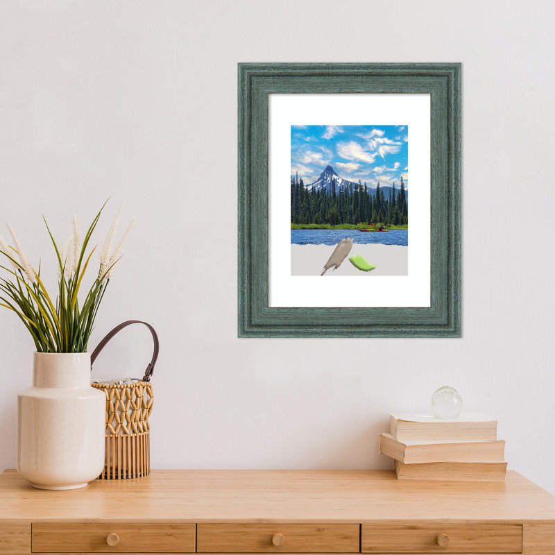 Cadre photo simple en bois Jacobie, 11 po x 14 po, Bleu sarcelle