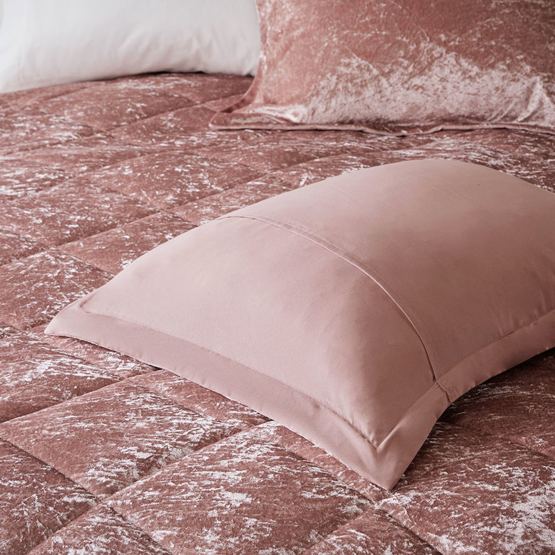 Édredon pour lit simple / simple TG en velours rosé - Diamond