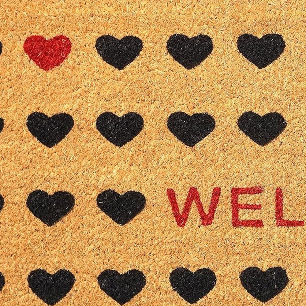 Heart Welcome Non-Slip Doormat, 17" W x 29" L