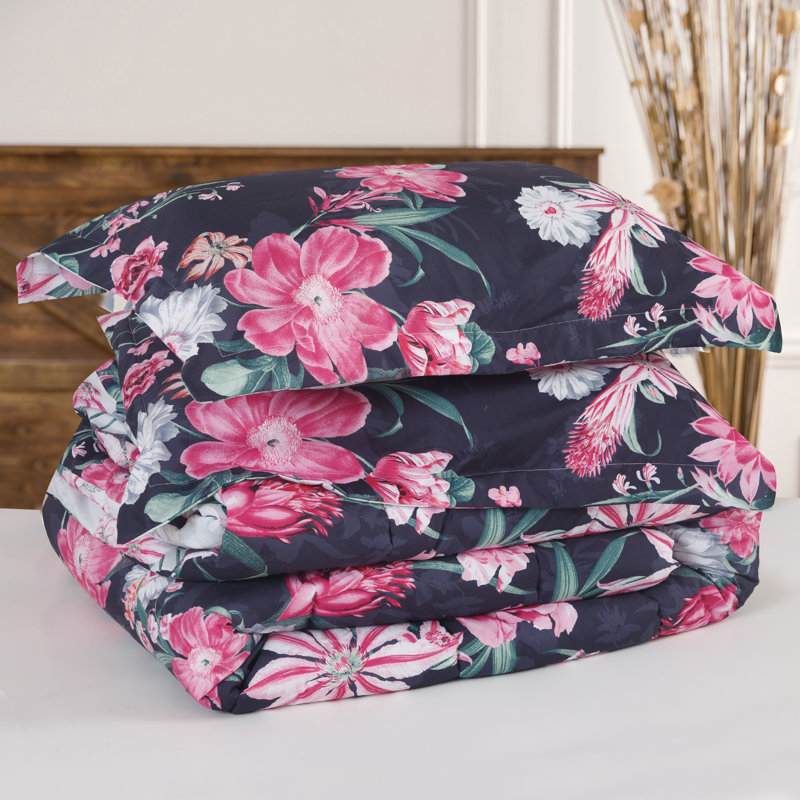 Ensemble d'édredon réversible en microfibre 3 pièces Chanasya, Édredon pour grand lit + 2 taies décoratives