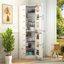 Armoire de coin 70,87 po, armoire de rangement haute avec portes doubles et tablettes multiples