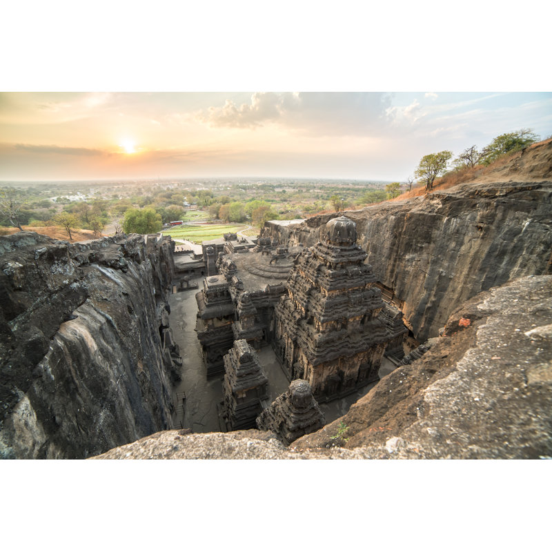 Kailas Temple In Ellora Caves Complex In India - Wrapped Canvas Print, 81cm H x 122cm W x 3.8cm D