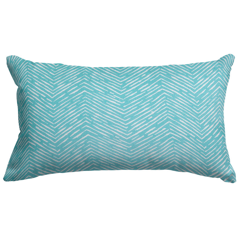 Southwestern Chevron Outdoor Reversible Throw Pillow, Teal