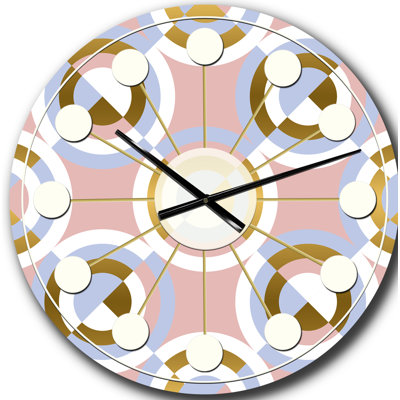 Motif circulaire de formes géométriques - horloge murale moderne Mid-Century