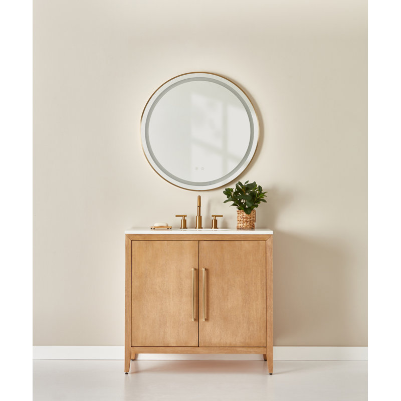 Miroir rond Alder, Bronze brossé