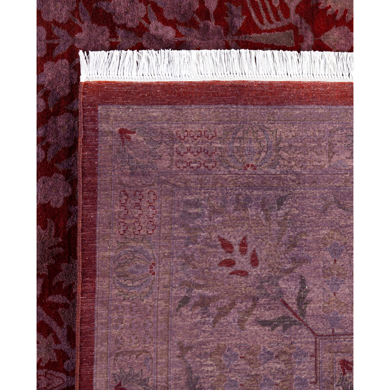 Overdyed Hand-Knotted Wool Modern-Contemporary Purple Area Rug 9' 1" x 12' 1"