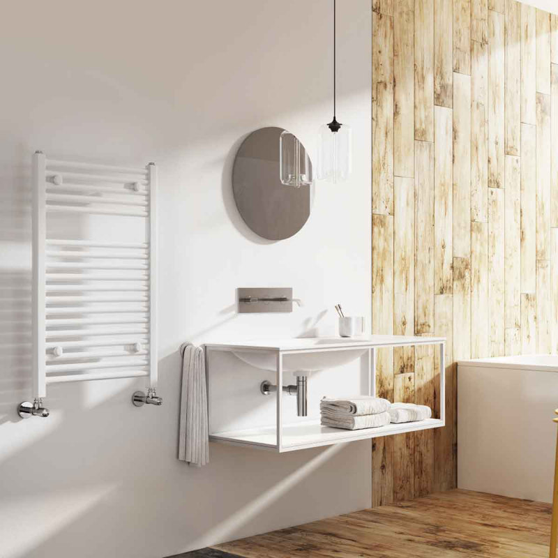 Straight Towel Rail Heated Towel Rails, 770mm H x 500mm W x 30mm D, White