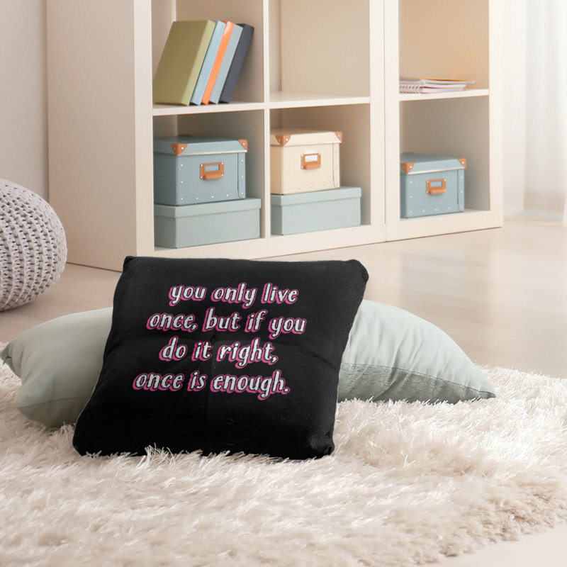Reversible Throw Pillow, 26" H x 26" W, Pink