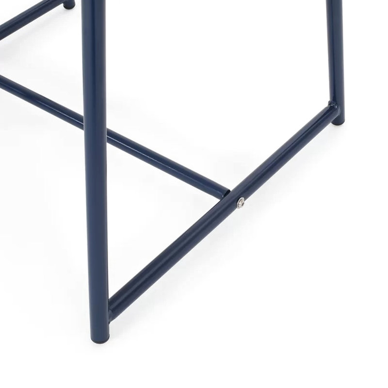 16.34" H Navy Iron Side Table, Modern With Weather- Feature And Durability, 19.82" W X 18.07" D, Assembly Needed 19.82"W 18.07"D H, Iron, Weather-,