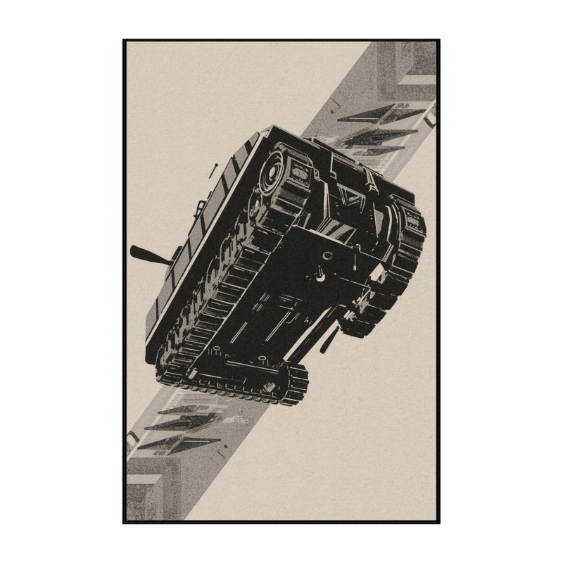 Machine Washable Vehicles And Transportation Amphibious Vehicle Industrial Block Print Rug in Beige – Black Binding, 3x5