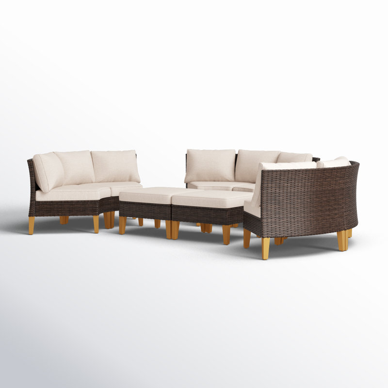 Salem 8 - Person Modular Patio Conversation Set with Cushions, Beige