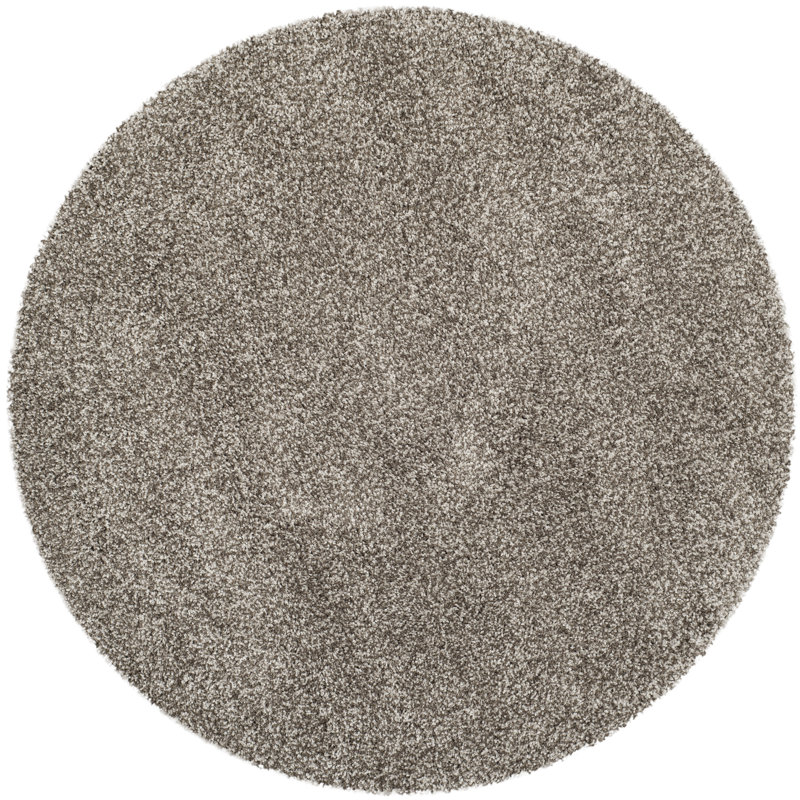 Assar Area Rug, Round 9', Ivory/Gray