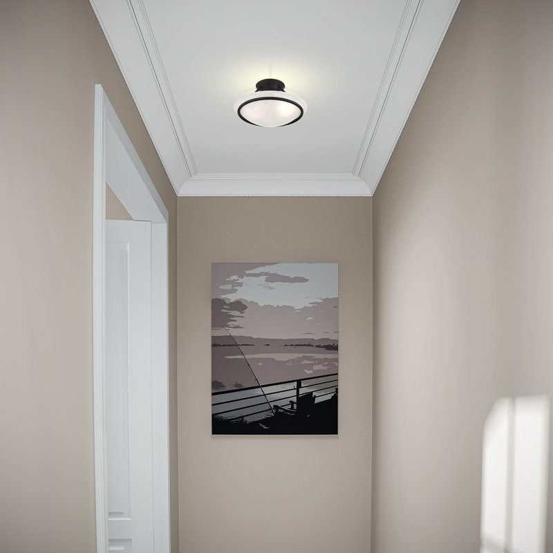 Wilbrecht Glass Semi Flush Mount, 5" H, Black