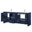 Bleu marine 80 po Meuble-lavabo double avec comptoir en quartz blanc et robinet