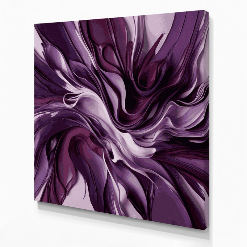 «Lyrical Abstraction 35», art mural sur toile mauve, H 8 po x l 8 po