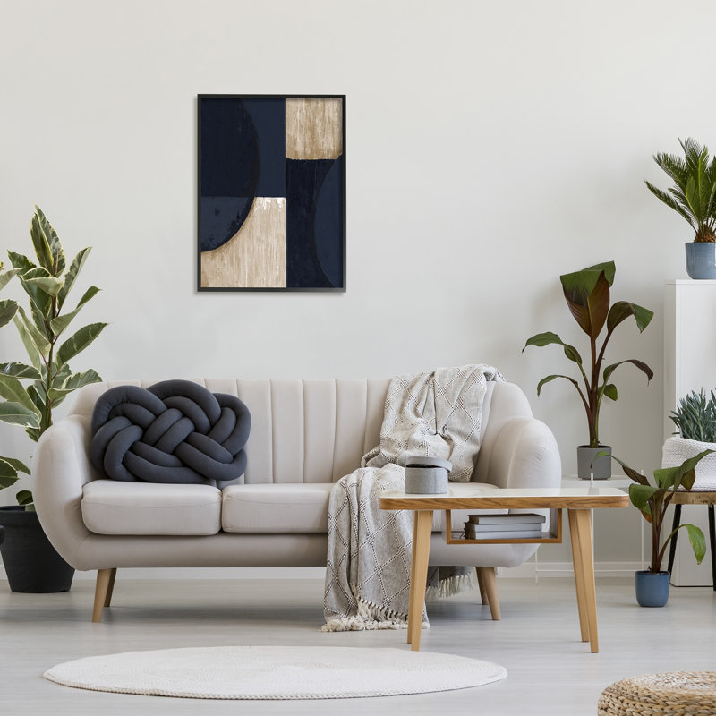 Contemporary Contemporary Shapes, impression sur bois encadrée, H 30 po x l 24 po x P 1,5 po, Giclée encadrée noir minuit
