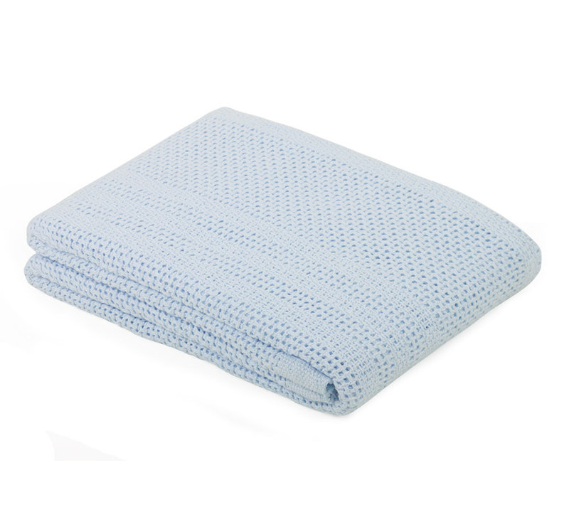 Bryan Cotton Baby Blanket, 100cm W  x 150cm L, Blue