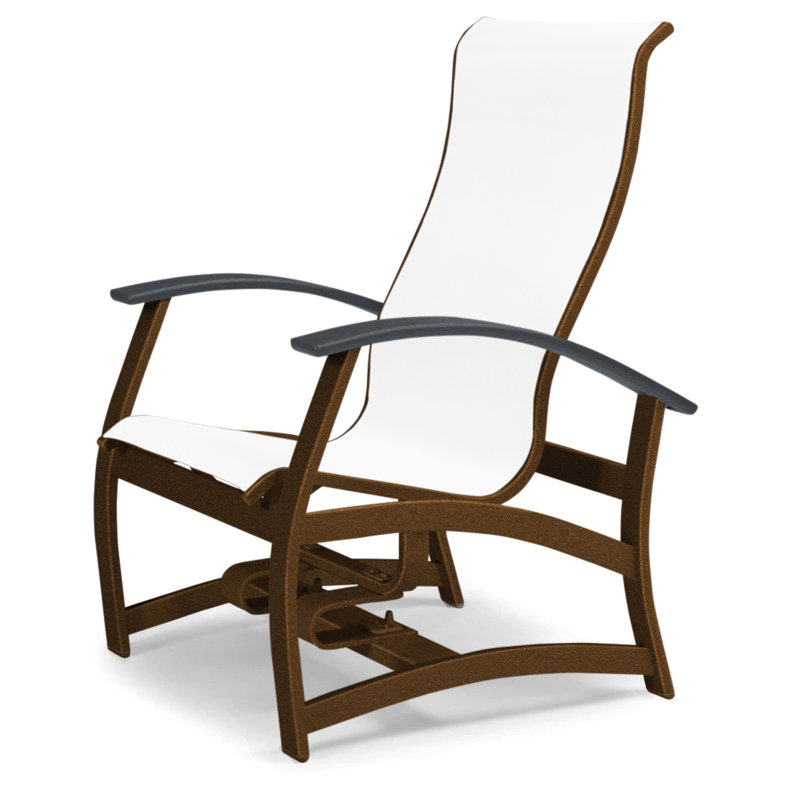 Askar Swivel Powder Coated Aluminum Outdoor Lounge Chair, Classic Graphite P30, White 6D Sunbrella®, Textured Kona