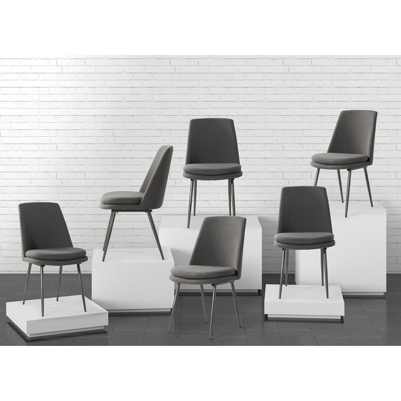 Chaise de salle à manger Asiel, Gris anthracite