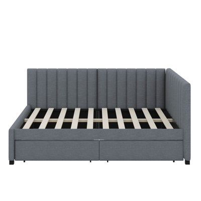 Full Size Upholstered Daybed With Storage Drawers