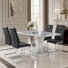 Holloman Modern 5-Piece Faux Marble Dining Set with Upholstered Cantilever Chairs