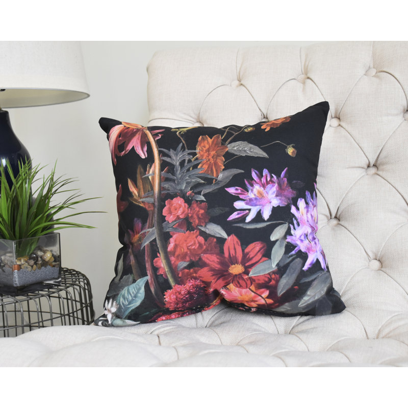 Housse de coussin carrée/insert Fickle Florals, 18 po x 18 po