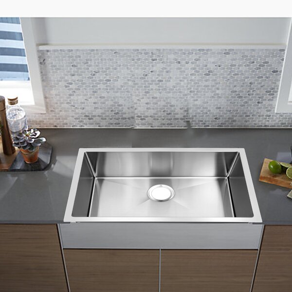 AA Warehousing 25'' L Undermount Single Bowl Stainless Steel Kitchen ...