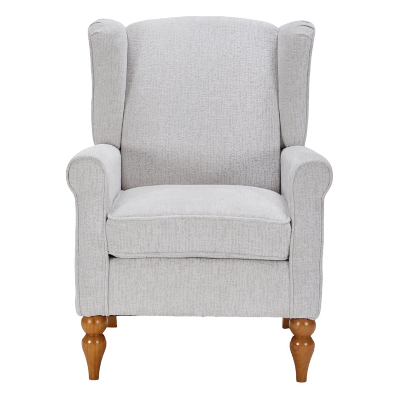 A High-back Comfortable Reading Chair And A Solid Wood Coffee Table (natural Wood Color), Beige