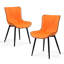 Chaise à oreilles rembourrée en similicuir Jimma avec pieds en fer-1749705785