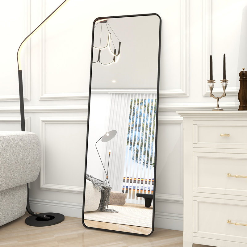 Metal Mirror - Basics by Wayfair™, Black, 64" x 21"