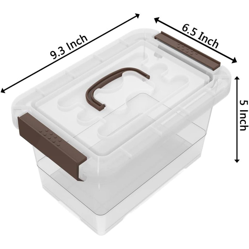  Clear Storage Latch Box, 6 Pack Storage Organizer Bins with Latching Handle and Lids, 3.5 Quart
