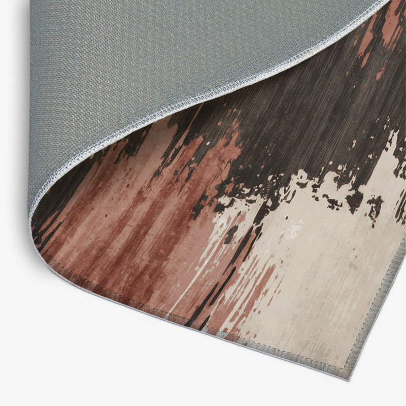 Watercolor Brown Indoor and Outdoor Area Rug, Rectangle 8' x 10'