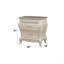 Table de chevet Chantelle avec finition blanc perle et plateau en granite