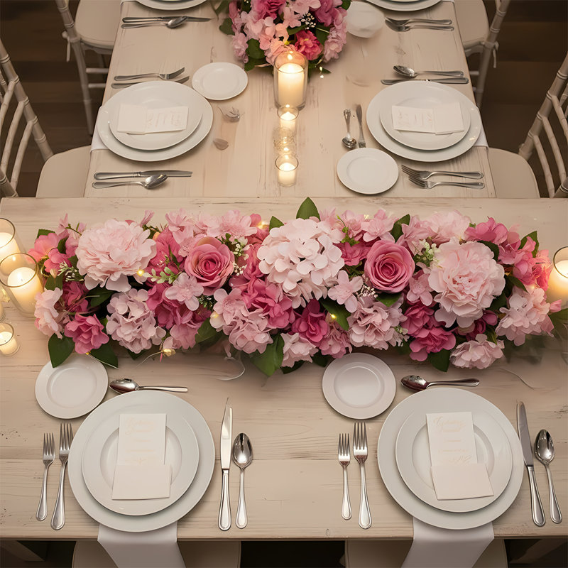 Arches de mariage, décorations florales de centre de table de fleurs artificielles de 19,7 pouces pour décor de fête de mariage