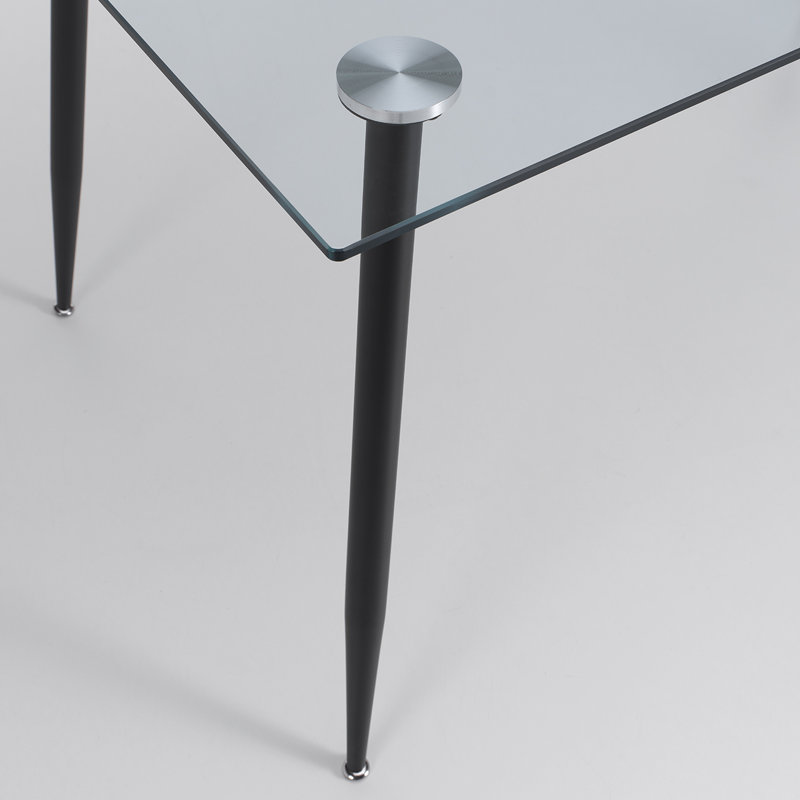 Azaiah Glass Aluminium Writing Desk