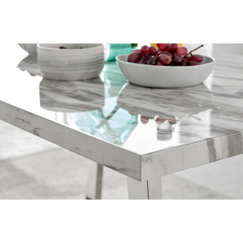 Ensemble de table de salle à manger Edzard, Blanc