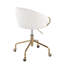 Chaise de travail en métal doré et velours crème-222470833