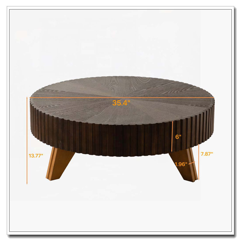 Table basse 35,4 po, Dark Brown Top/Brown Base